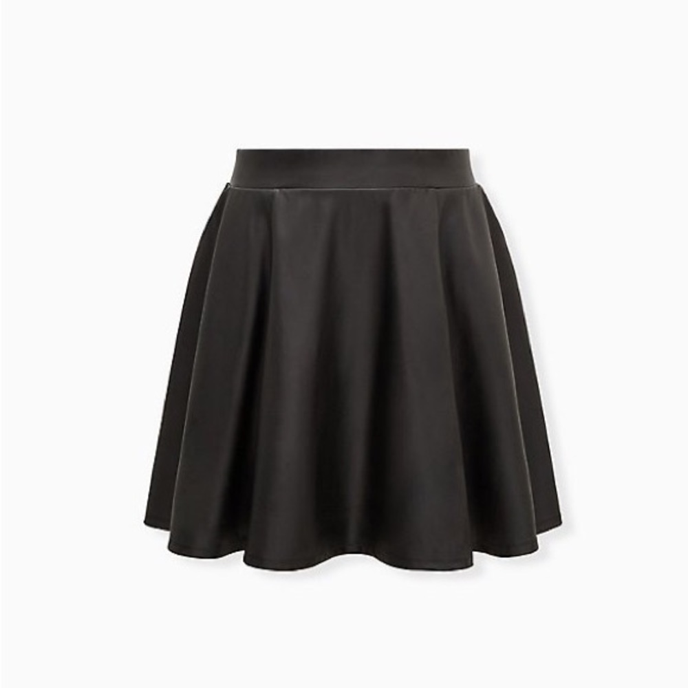 Torrid Black Coated Studio Luxe Ponte Mini Skater Skirt